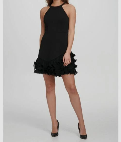 Guess ruffled halter clearance dress