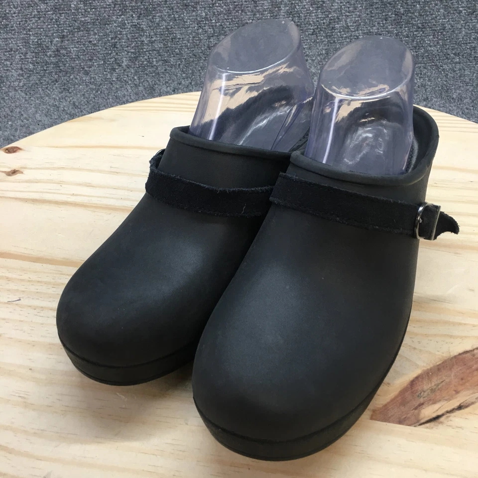 Sandalias Crocs para mujer 10 Sarah sin cordones negras punta redonda informales bloque de punta cerrada Foto 3 de 4