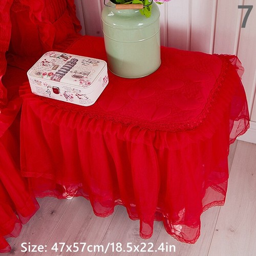 47x57cm DIY Mesh Lace Bedside Table Cover Cloths Dustproof Furniture Room Decor - Picture 8 of 22