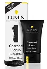Lumin - Charcoal Scrub Deep Detox for Men - Face Cleanser for Men Pre Shave S...