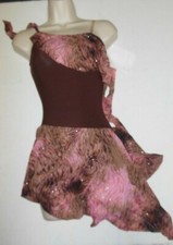 LYRICAL Costume FUCHSIA GLITTERED TIE DYE Camisole asymmetrical skirt brown