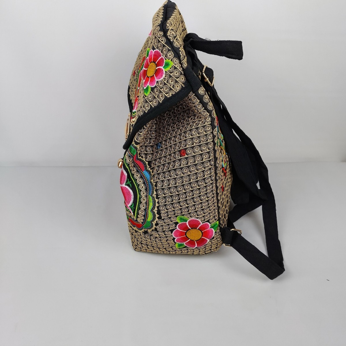 México backpack, Vegan Embroidered Backpack, Floral Backpack, Crafted in Mexico Embroidered floral Mexican Backpack NEW/ mochila Mexicana  main image 2