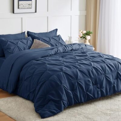 Comforter Set - 7 Pieces Cal King Bed Set, Pinch California King