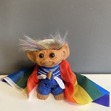 Vintage Troll Uneeda Doll Co Inc Sailor Outfit, Rainbow Hair Pride Collectible