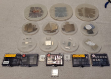 19 Sample Containers of Failure Analysis Semiconductor Wafer Pieces Plus A Probe