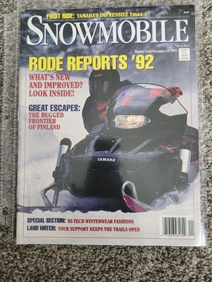 Snowmobile Magazine November 1991 1992 Models Vmax 4 Mach Indy Arctic Cat