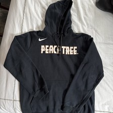 Nike Atlanta Hawks Sweatshirt Hoodie Black Peach Peachtree CD3212-010 Sz Medium