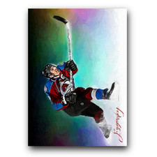 Joe Sakic #3 Art Card Limited 47/50 Edward Vela Signed (Colorado Avalanche)