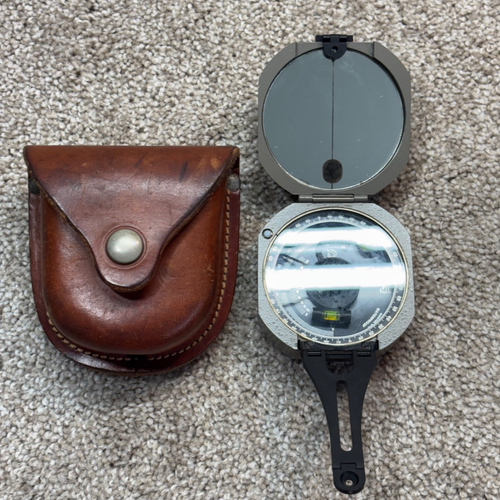 Brunton Pocket Transit Kompass. Geologie Vermessung Militär. Mit Ledertasche. - Bild 5 von 9