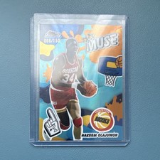 Topps 2025-26 Finest Muse Hakeem Olajuwon M-17 Sky Blue Refractor /150 Rockets