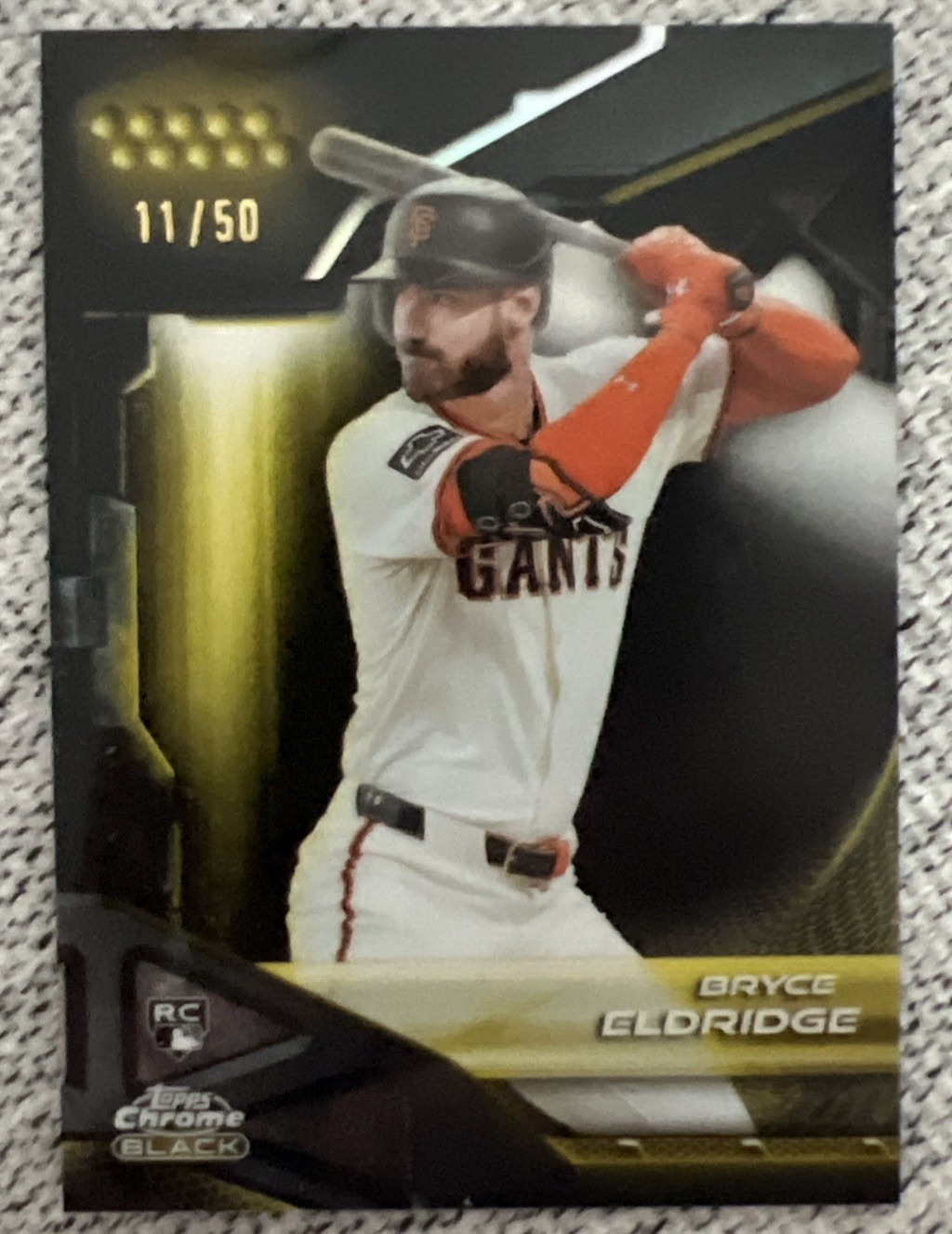 2026 Topps Chrome Black Bryce Eldridge Rookie Gold Refractor 11/50 RC Giants
