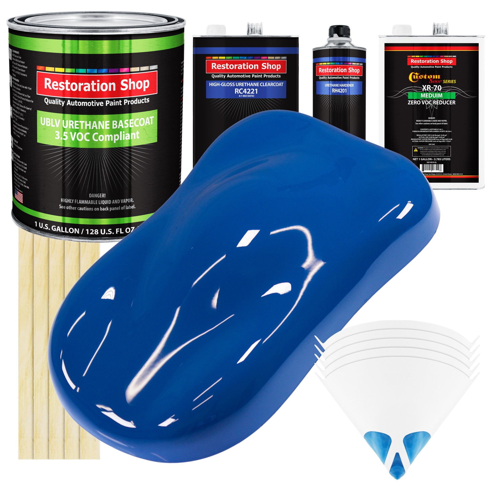 Reflex Blue Gallon Low VOC Urethane Basecoat Clearcoat Auto Paint Kit  