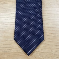 HUGO BOSS Mens Neck Tie Navy Micro Dot Textured Jacquard Slim Pointed