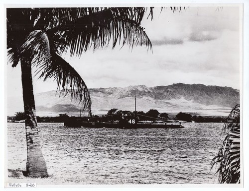 1930-1935 Submarine S-46 SS-157 at Pearl Harbor Hawaii in 1960s Produced Photo