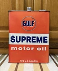 Gulf Motor Oil Sign 2 Gallon Can Parts Tools Gas Garage Vintage Style Wall Decor