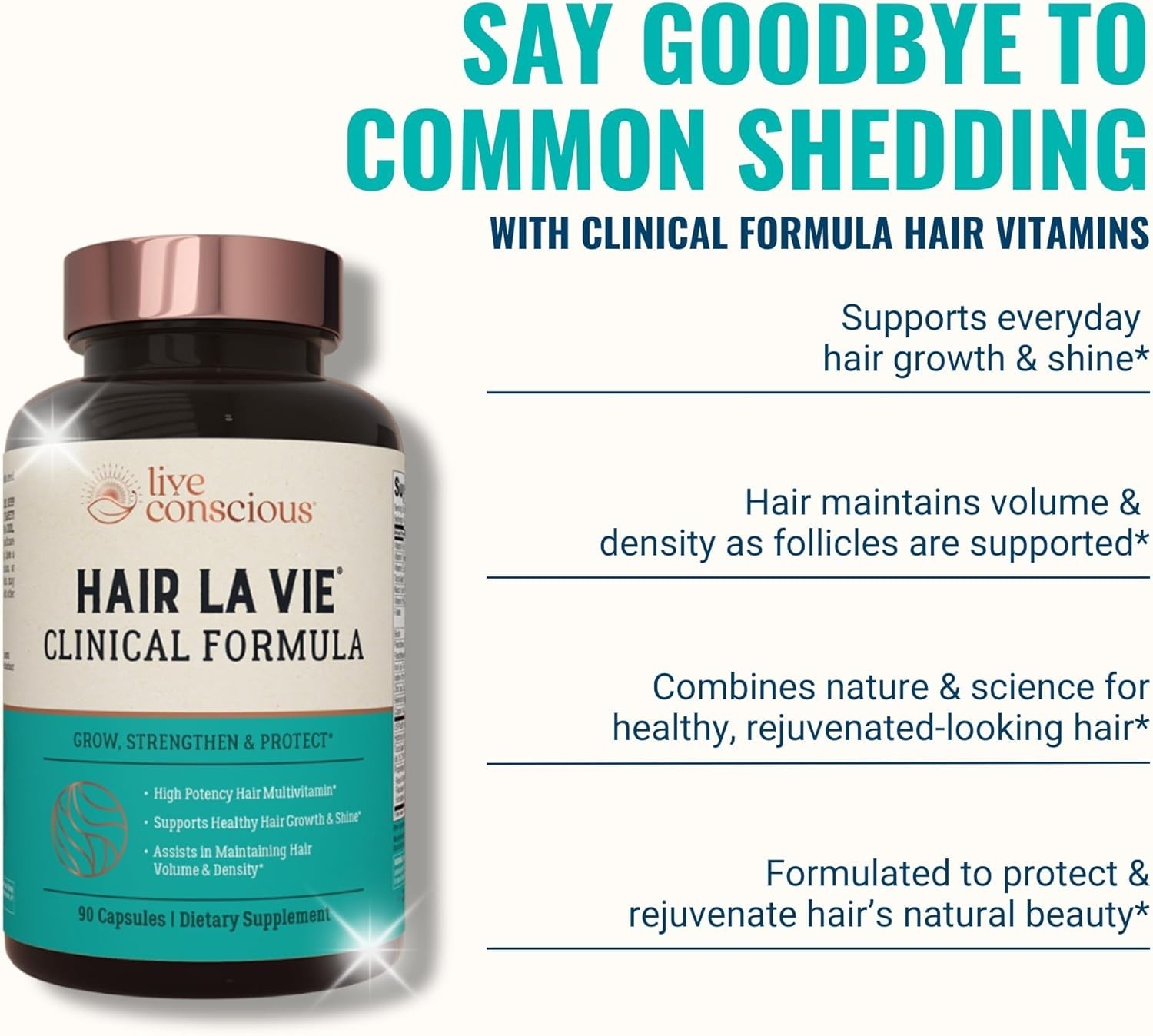Hair La Vie Live Conscious Clinical Formula Hair Growth Vitamins for Women & Men
