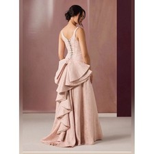 Azazie Atelier Blush Jacquard Corset Ball Gown Detachable Bow NWT Size 10