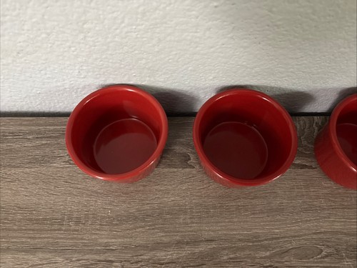 Juego de 4 tazas RAMEKIN SOUFFLE BOWL 1 taza Chantal 93-RM08 rojo congelador horno microondas - Imagen 2 de 4