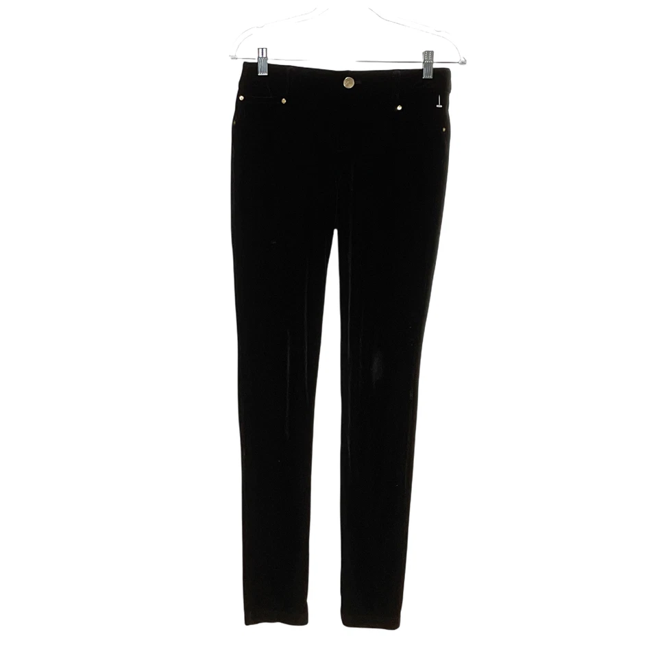 Pantalones ajustados de terciopelo negro INC Intl Concepts