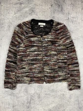 ISABEL MARANT ETOILE Momo Multi-Color Wool Blend Boucle Knit Zip Jacket Sz 38 M