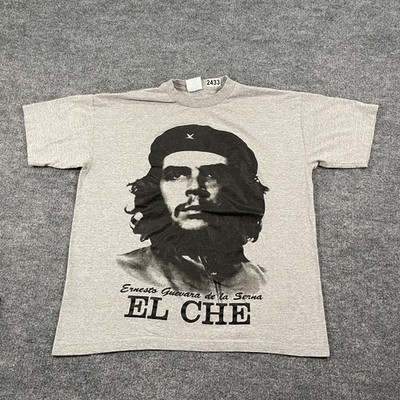 Vintage 90s Ernesto Che Guevara A-Mis Hijos Fairwell Letter Shirt XL 23x24 Gray