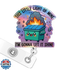 Funny Nurse Badge Reel, It's Fine Dumpster Fire Badge Reels Retractable Holde