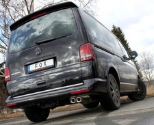 FOX Sportauspuffanlage ab Kat 2x88x74mm  Absorber Frontantrieb für VW Bus T5 T6