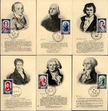 867/72-  FDC  6 CARTES  1er JOUR     CELEBRITES  FRANCAISES  REVOLUTION