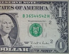 **WEB PRESS NOTE** ((EXPERIMENTAL)) $1 1995 Plate #4/8 Federal Reserve Note