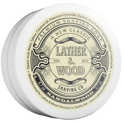 Lather & Wood Shaving Soap - Sandalwood - Luxury Shaving Cream