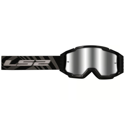 LS2 Helmets Adult's Charger Pro Motorcycle Goggles Black with Silver Mirror