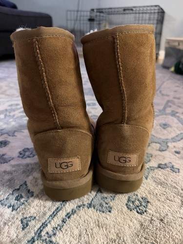 UGG Women's Brown Shearling Lined Mid-Calf Snow Boots US Size 6