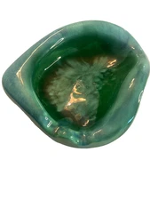 Vintage MCM 1960’s Large Teal Abstract Pottery Cigar Ashtray Royal Haeger R873