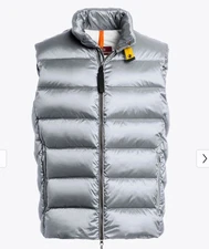 PARAJUMPERS Jordie Down Men's Puffer Vest Jacket Silver Size L NEW $498
