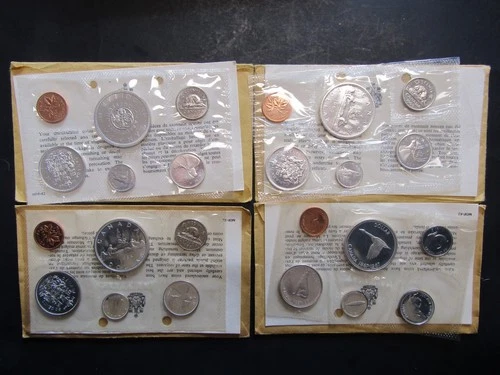 1964,65,66,67 Canada Proof sets IN Plastic with info card and envelope (BS)