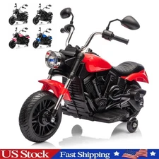 12V Kids Electric Motorcycle Ride On Toy with Training Wheels & One-Button Start