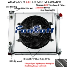 2 Row Aluminum Radiator+Shroud Fan For 85-94 Ford Explorer Ranger Mazda B4000