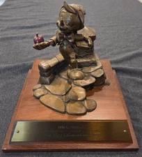 Pinocchio Bronze Statue 35-year Disney Service Award with Name Plate