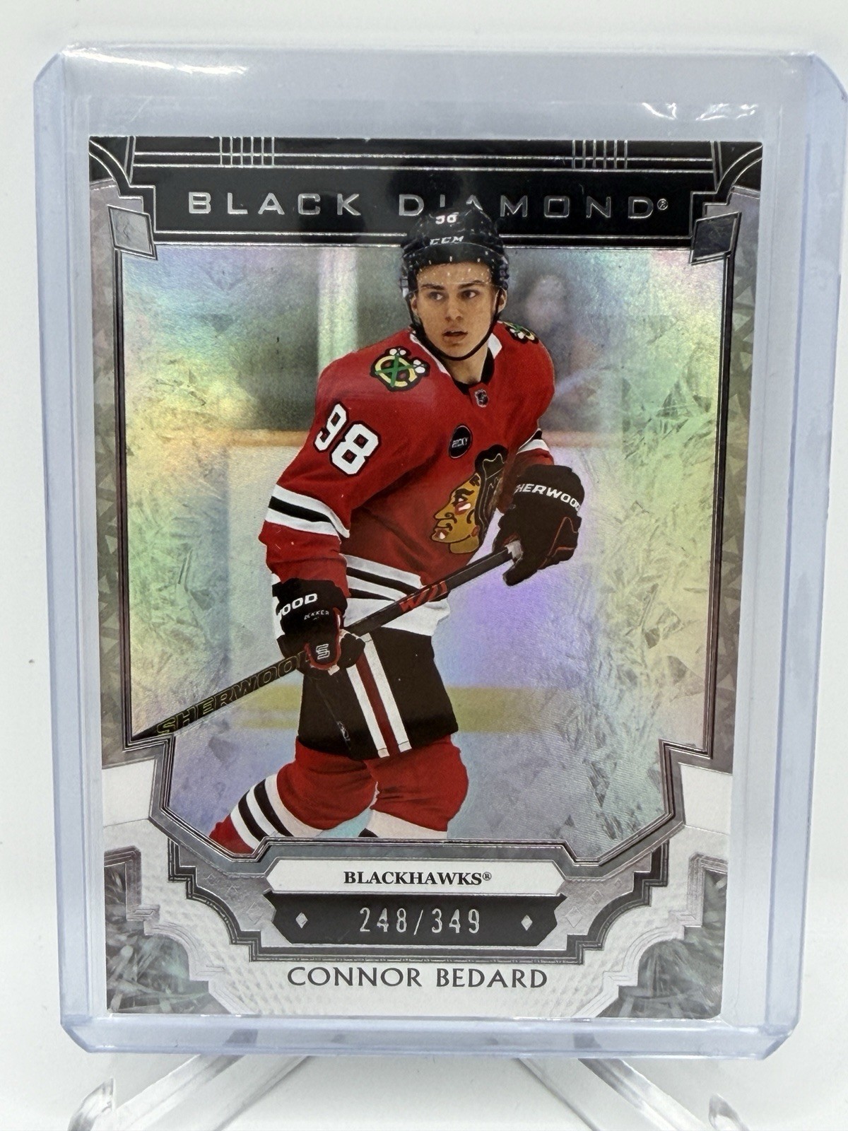 2023-24 UD BLACK DIAMOND CONNOR BEDARD ROOKIE RC SP #/349 BLACKHAWKS #BDB-CB