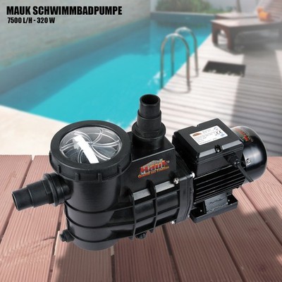 Mauk Poolpumpe 7500L/h Schwimmbadpumpe Swimmingpool Wasser Pumpe 320W