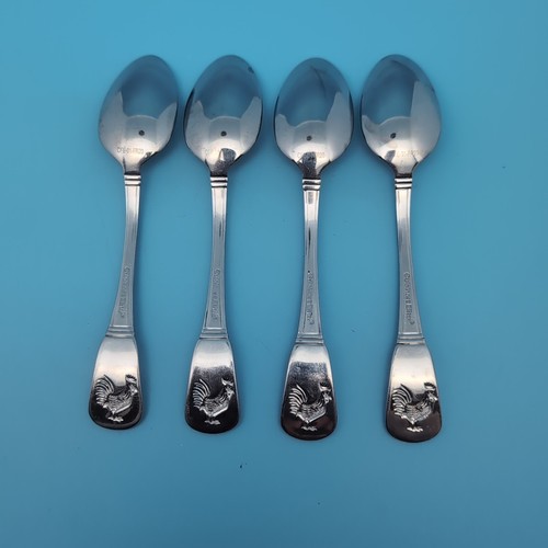 SET OF 4: Cuisinart Elite French Rooster Spoon TEASPOON Stainless Retired 6 1/2" - Picture 6 of 6