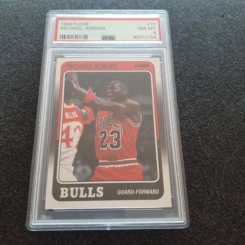 Michael Jordan 1988 Fleer PSA 8 NM-MT trading card Bulls