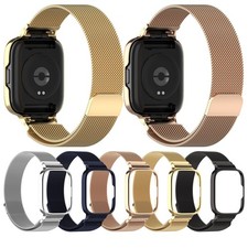 For Redmi Watch 3 Youth/3 Lite/3Active Strap Metal Milanese Wristband Frame Case
