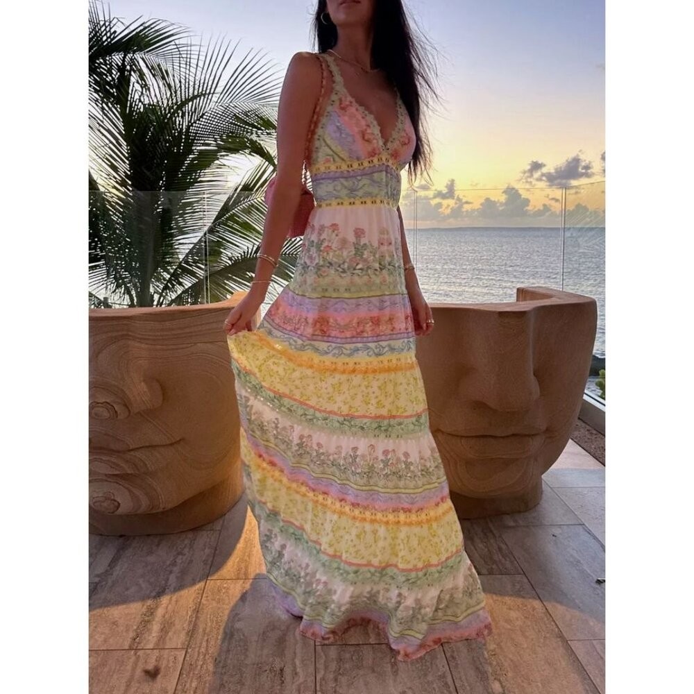 karolina floral maxi dress Alice + Olivia Karolina Maxi Dress Size 0 NWOT