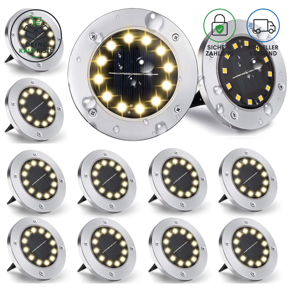 Solar Bodenleuchte 12 StüCk 800Mah LED Gartenleuchte Warmweiß FüR Rasen Gehweg-image