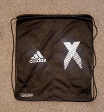 Image of Adidas X Black White Drawstring Bag Football Boot Bag Trainers Bag