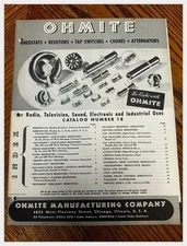 Ohmite Catalog No. 18 Resistors Rheostats Chokes 1941 Chicago Wirewound