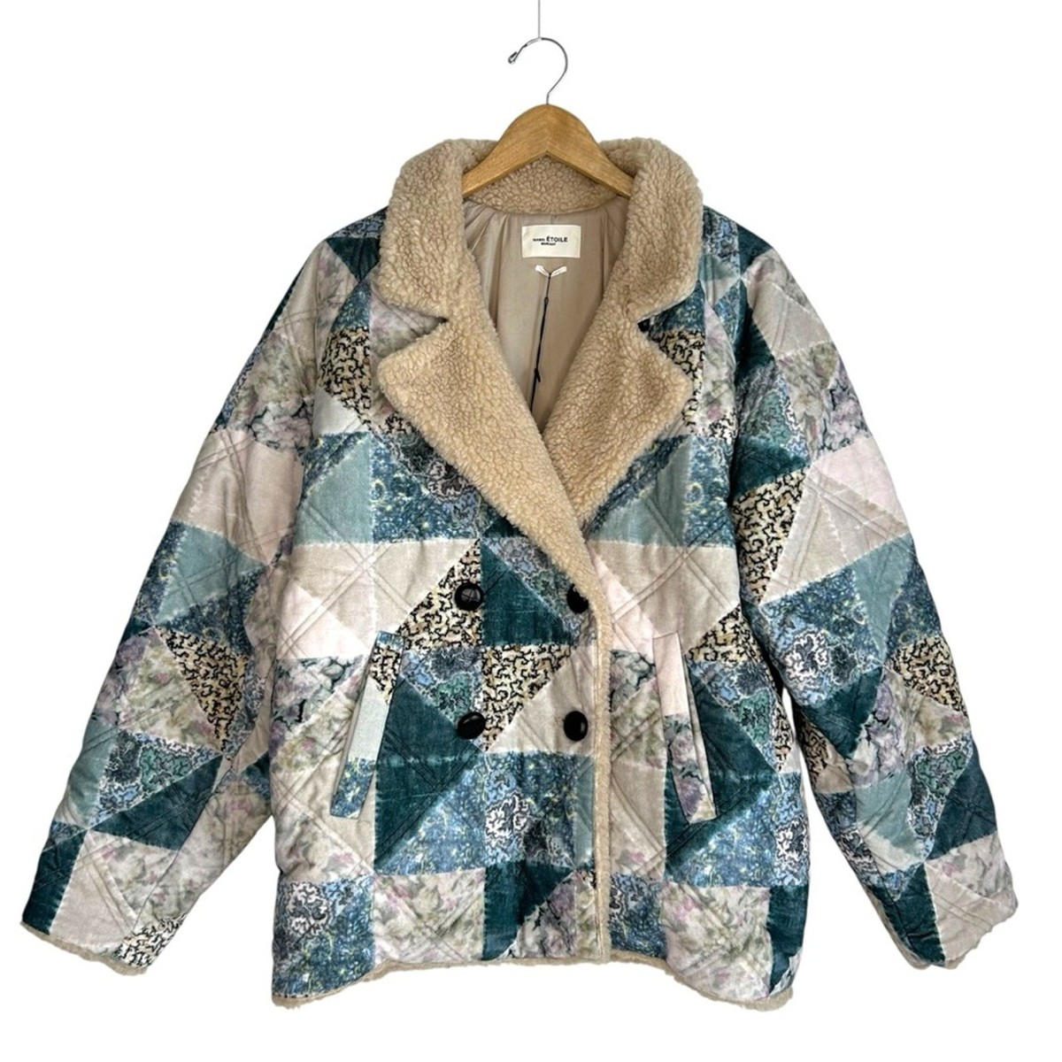 ISABEL MARANT ETOILE Maceio Patchwork Sherpa Coat Size 6 | eBay