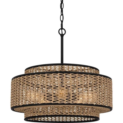 Quoizel QP6161 Teton 5 Light 20"W Pendant - Black - Picture 1 of 12