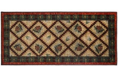 Cozy Cabin Pleasant Pine 20''x44''- Washable; Slip-Resistant Back